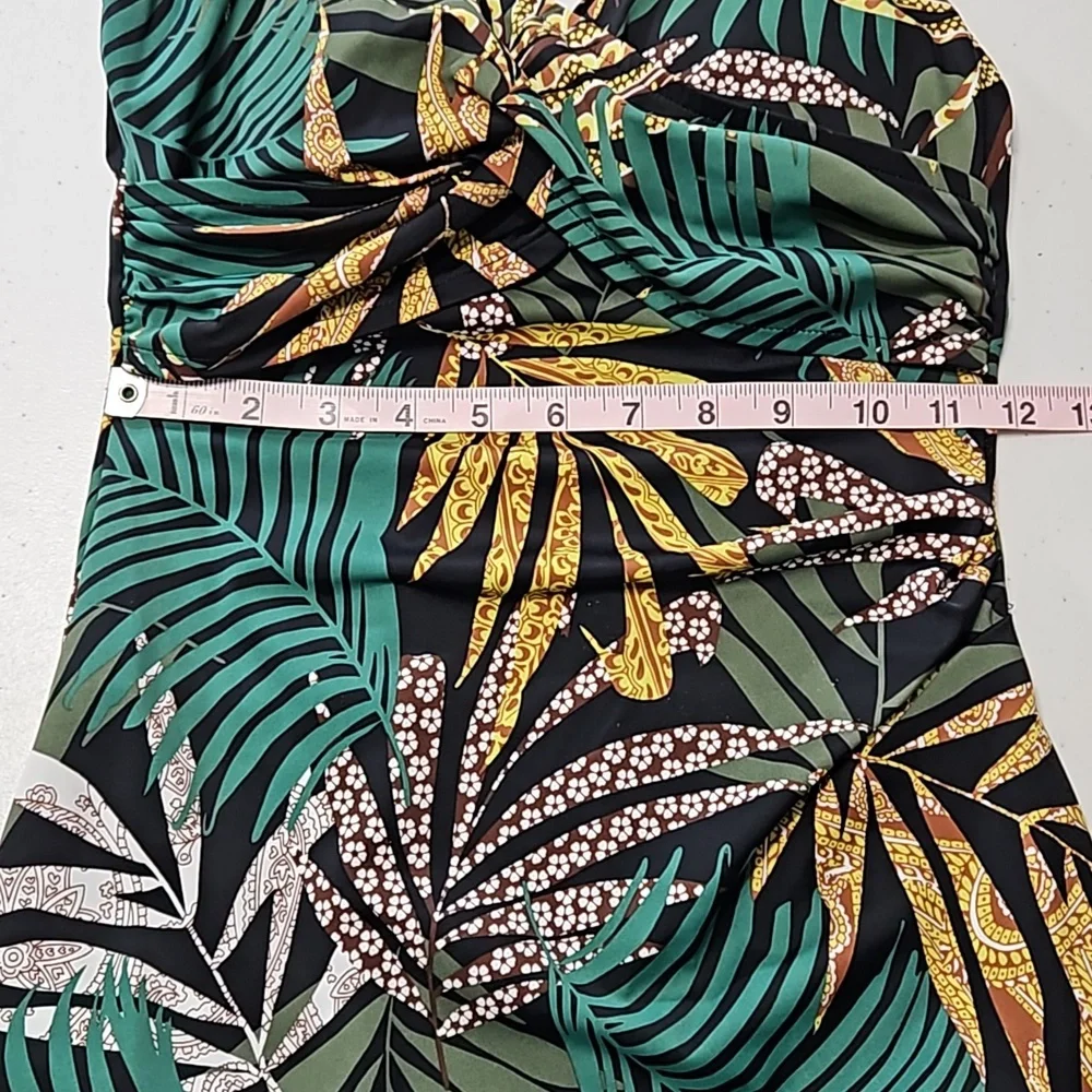 SWIM SUIT palm leaves one piece